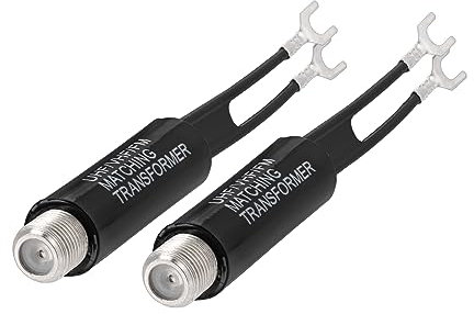 Bingfu 75 ohm F-Type to 300 ohm Twin-Lead UHF/VHF/FM Balun Antenna Matching Transformer Converter Coaxial Adapter Connector 2 Pack