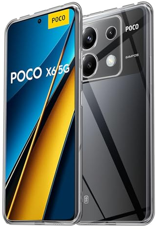 HidWee Coque Compatible avec Xiaomi POCO X6 5G Coque, Anti Rayures, Anti Jaunissement, Antichoc, Housse Etui en Transparent Silicone TPU Souple Case - Transparent