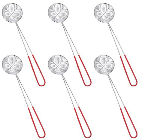 Lot de 6 Passoires en Acier Inoxydable - Ustensiles de Cuisine Fins - Cuillère à Perles - Passoire Avec Poignée - Mailles Fines