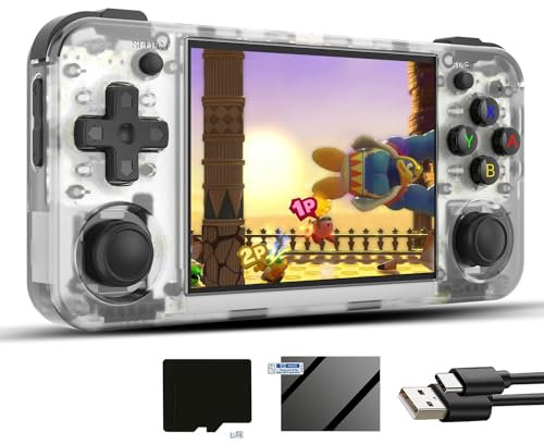RG35XX H - Console di gioco portatile Linux retrò, 35 x x H con scheda 64G 5570 pre-caricata, schermo IPS RG35XXH da 3,5, supporta WiFi 5G, Bluetooth, HDMI e uscita TV (ANBERNIC RG35XX