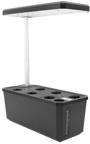 Sistema de Cultivo Hidropónico con Luz LED, Máquina de Plantación Inteligente, Lámpara de Crecimiento de Control Automático para Jardín de Hierbas Interior (Black)