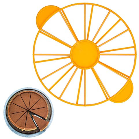 10/12 Cake Slicer, Double Sided Cake Equal Portion Marker Round Cake Slice and Pie Divider Cheesecake Cutter Baking Tool Works for Cakes Up to 10.6 Inches Diameter(Yellow)