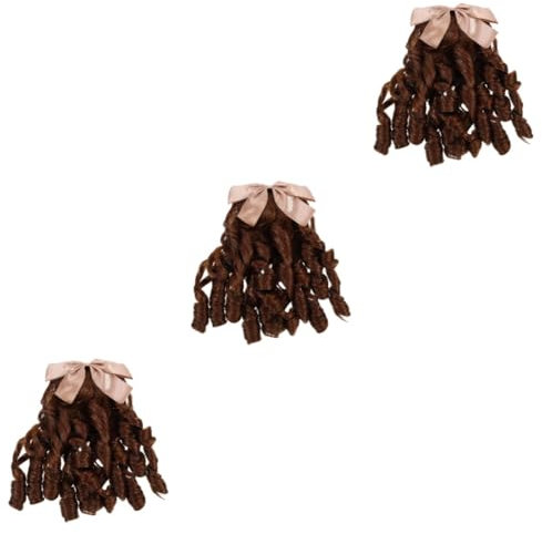 Housoutil 3pcs Women Ponytail Extension Wig Brown Crochet Hair Hair Accessories for Girls Wedding Hairpiece