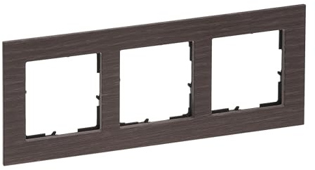 LEGRAND, SEANO Natura 3-fach Rahmen aus Echtmaterial, nachhaltige Produktion und Verpackung, Designausführung: Eiche dunkelbraun, 766133
