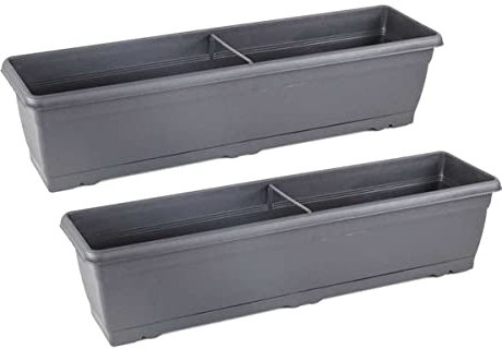 Jardinera Balcón, Maceta 72 cm. Largo, Set 2 Unidades, 14 litros, Macetero Plástico, Balcón