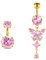 Rajnard Bauchnabelpiercing Gold Silber Chirurgenstahl Schmetterling Bananabells Piercing Schmuck 6mm 8mm 10mm 12mm 14mm Stablänge