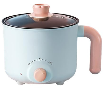 Electric Hot Pot Mini Electric Cooking Pot Rapid Heating Auto Power Outage Anti Dry Burning Mini Electric Cooker for Home Noodles Porridge Soup (Non Stick (with