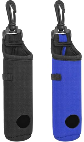 JEXOWIQ Golfballs Tragetasche,2 pcs Golfballhalter,Ball Tasche Tee Tasche Neopren Ball Tasche Halter Clip Utility Pouch,Tees Halter Tragetasche Tragetasche Gürtel Tasche Sport Zubehör,schwarz, blau