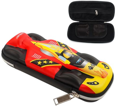 JWTRSVTY Rennauto Kinder Pen Case, 3D Federmäppchen Rennauto, Rennauto Mäppchen, Stiftemäppchen Auto Thema, Rennauto Thema Pen Pouch, für Teenager Jungen Mädchen Schule Große Federmäppchen