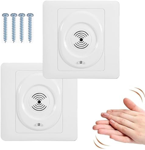 Gebildet 2Stück Klatschton-aktivierte Schalter,Sprachlicht Klatschton Steuerungsschalter,kabellose Wand Klangaktivierungsschaltersteuerung für Schlafzimmer,Küche,Dachboden,TV-Geräte,12~250V/1Ampere