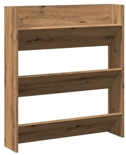 vidaXL Wand-Schuhregal Artisan-Eiche 80x18x90 cm Holzwerkstoff, Wandschuhregal, Schuhablage, Wandregal Schuhe, Schuhregal, Wand-Schuhablage, Flurregal