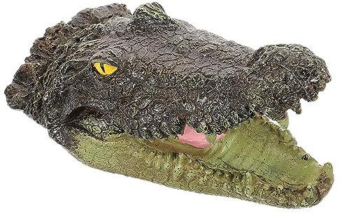 Milisten Adorno Decorativo De Cabeza De Cocodrilo para Jardín Figura De Animal De Patio Accesorio Elegante para Acuarios y Paisajismo Creativo para Interiores y Exteriores