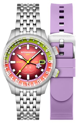 Spinnaker Bradner GMT SP-5162 Herren-Armbanduhr, Automatik, Spongebob Schwammkopf, Bubbly Grins, limitierte Auflage, mit massivem Edelstahlarmband