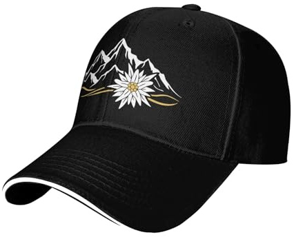 BASHAO Alpen Berge Edelweiss Schweiz Edelweiss Herren Damen Hysteresenkappe Mode Baseballkappe Leicht Baseballmütze Für Sport Draussen Reisen