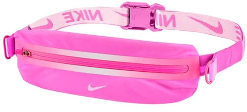 Nike Slim Waistpack 4.0 Running Belt, Waist Bag, Jogging Belt for Smartphone, Keys, Training, Fitness, Running Accessories, Playful Pink/Hyper Pink/White, One Size