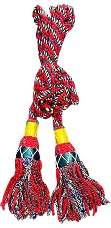 Royal Stewart Dudelsack-Drohnenschnüre, handgeflochtene Seidenquasten, Rot und Marineblau, traditionelles Highland-Muster