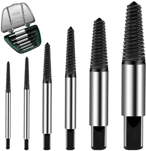 Schraubenausdreher,Linksausdreher Set,Screw Extractor Kit,Ausdreher Set Profi für Beschädigte Schrauben, Rohre, M3-M25 (Kohlenstoffstahl – Feingewinde)