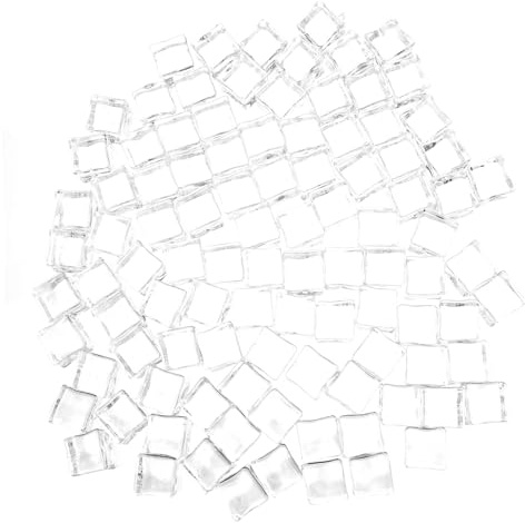 Angoily 100 Stück Klare Künstliche Eiswürfel Quadratisch Simulation Eisblöcke für Fotografie Dekoration Vase Füller Party Deko Transparent Ungiftig Langlebig