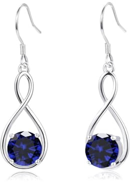 Glintara Schmuckset Silber 925 Damen - 2PCS Halskette Ohrringe Hängend Set | Tropfen Twist, Unendlichkeit, Anhänger, Cubic Zirkon, Leichte, Schmuck, Geburtstag, Geschenk, für Damen Frauen Mädchen