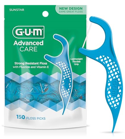 Sunstar 888JC GUM - Flussi per la cura avanzata, menta fresca, vitamina E e fluoruro, 150 conteggio (imballaggio può variare)