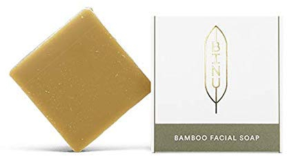 BINU Bamboo Facial Soap | 100% natürlich | Milde Gesichtsreinigung mit Honig, Bambusblatt & Glycerin für normale Haut | handgemachte Gesichtsseife | mit natürlichem Glycerin