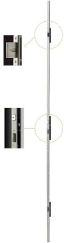 Iseo SQA60405 Serrure multipoint à Larder Performa-Têtière Plate 2300x24x3 mm Acier INOX-Entraxe 92 mm-Axe 35 mm-7232013028, NSP