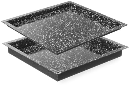 HENDI Bandeja GN 2/3, recubrimiento antiadherente de mármol, recipiente CONVECTOMAT CLASSIC, contenedor GN, resistente hasta 300°C, apta para hornos, 354x325x(H) 20mm, acero esmaltado