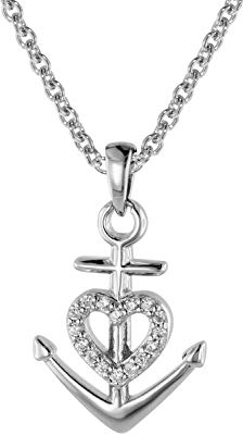 trendor Glaube Liebe Hoffnung Anhänger mit Damen-Halskette Silber 925 Halsschmuck für Frauen, zauberhafte Geschenkidee, 08813