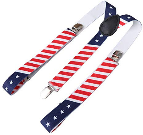 Amosfun amerikanische Flagge verstellbare Hosenträger elastische Hosenträger für Männer Frauen Party Geburtstag Dekoration