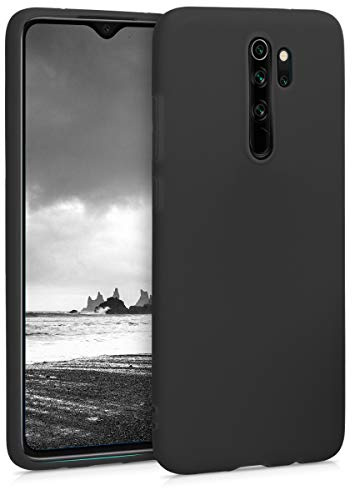 kwmobile Funda para Xiaomi Redmi Note 8 Pro Carcasa - Ultrafina de TPU y Silicona con Bordes elevados anticaídas - Negro Mate