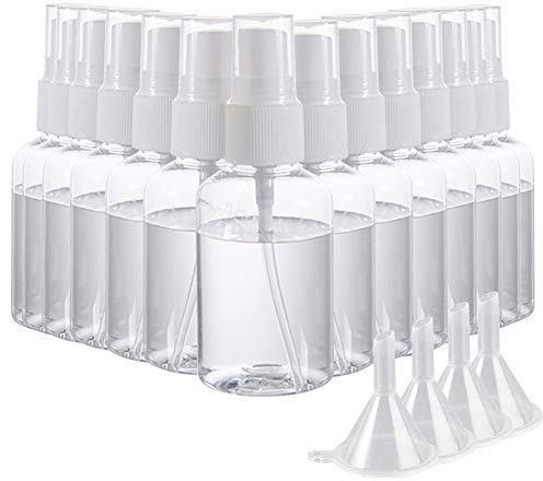 Panegy Atomizador Botella spray vacía Conjunto de perfume transparente Pulverizador de bomba de plástico para viajes 30ml 50ml 100ml + embudo