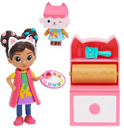 Gabby's Dollhouse, Art Studio Set with 2 Toy Figures, 2 Accessories, Delivery and Furniture Piece, Kids Toys for Ages 3 and up