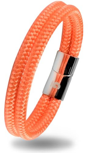 Rope Bracelet I Paracord Bracelets I Woven Bracelet Galeara Design Noa I Nautical Men Women (Noa Orange, 215)