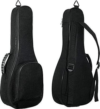 Bariton-Ukulele-Tasche, 1,3 cm, dicke Polsterung, ABS-Griffe, Deviser Guitalele, Leinenstoff, 76,2 cm, Bass-Ukulele-Gigbag mit Filz-Plektren, Schwarz