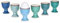 MamboCat Blue Eierbecher-Set 6-teilig I Steingut-Set in 6 verschiedenen Blau-Tönen I Eierhalter Ø 5cm x 7,2cm I Eier-Becher-Service für 6 Personen I Eierständer spülmaschinengeeignet