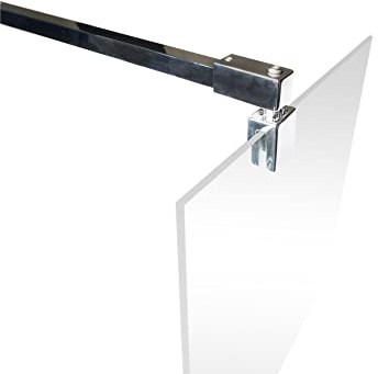 Schulte Stabilisator für 5-8 mm Glas, 150 cm kürzbar und winkelbar, Chromoptik, Haltestange für Glas/Wand Stabilisation, Wandhalterung für Duschwand
