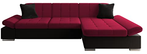 Mirjan24 Ecksofa Malwi mit Regulierbare Armlehnen Design Eckcouch mit Schlaffunktion Bettkasten L-Form Sofa Couch Wohnlandschaft (Kronos 07 + Kronos 02 + Kronos 07, Ecksofa: Rechts)