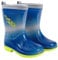 PERLETTI Stivaletti Bambino Colore Sfumato Blu e Verde - Galosce Bimbo Pioggia Blu con Bordo Riflettente - Stivali Bambini Impermeabili con Suola Antiscivolo Verde Fluo (Blu e Verde, 26/27 EU)