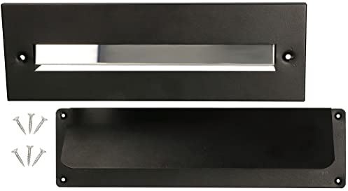 KOTARBAU® Clapet pour porte d'entrée - 275 x 90 mm - Noir