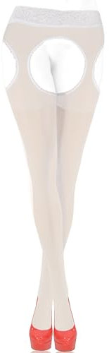 sesto senso Hosenträger Strumpfhose mit offenem Schritt 15 Den Spitze Strumpfband Gürtel Strümpfe XL White