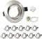Wondlumi 12x Einbaustrahler GU10 Einbauleuchten Schwenkbar Rund Einbaurahmen 68mm LED Spots 230V Edelstahl Gebürstet Einbauspots Rahmen inkl. GU10 Fassung für LED oder Halogen
