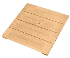 JARDIN202 - Tarima de madera de pino | Baldosa de madera para exterior y ducha | Protección Autoclave Nivel 3 | 100x100cm / 44mm (3 unidades)