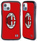 Head Case Designs Licenza Ufficiale AC Milan Colore Pieno Rosso Stemma Custodia Cover Ibrida Compatibile con Apple iPhone 14