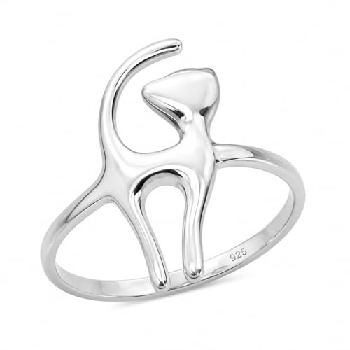 Solide 925 Sterling Silber Katzenring, Kitty Ring, Tierring, Designer handgefertigter Schmuck, Haustierring, Boho Boho Ring, minimalistischer Ring, einzigartiger Muttertagsring