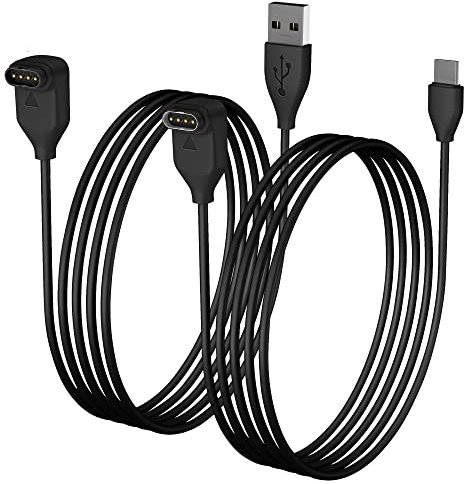 Ermorgen 2 pezzi di Cavo di Ricarica a 90 radi di Ricambio per Garmin Fenix ​​​​7/7S/7X/6/6S/5 (cavo USB-C e USB-A da 3,3 piedi per Garmin Vivoactive Instinct, Venu, Forerunner 945, Avvicinati a S60