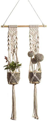 YZJSSL Makramee-Wandbehang Blumen Körbe Hängeseil Topf Hängende Pflanzkörbe Hängende Blumentöpfe Pflanzenhalter Makramee Körbe für Innen- und Außenbereich Decken Balkon