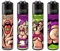 Clipper® Feuerzeuge - 420 Girls - 4er Set - 93 + GRATIS DHOBIA Sticker