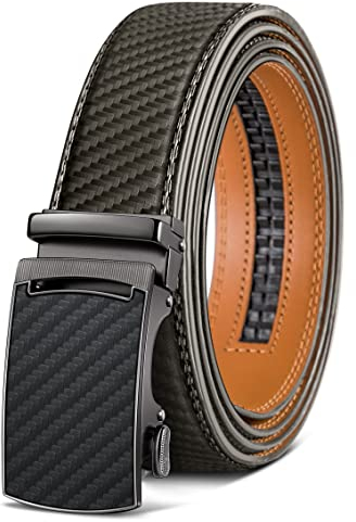 KEMISANT Gürtel Herren, Ledergürtel Ratsche Automatikschließe für Herren Business Anzug,Breit 35mm,Größe Angepasst(Heiliges Grau-125cm/36-42 taille verstellbar)