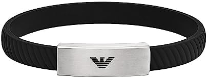 Emporio Armani Armband für Männer, Edelstahl-ID-Armband, Länge: 185-195mm, Breite: 30mm, Höhe: 9mm, EGS2996040
