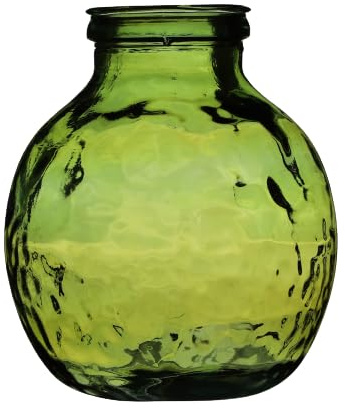 NATURAL LIVING VASE Louise 9L Emeraude AUS RECYCELTEM Glas Durchmesser 25CM X H30CM